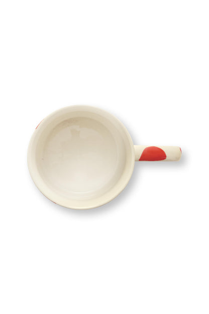 VT Wonen Dots Mok Rood 350 ml – Keramiek Handbeschilderd