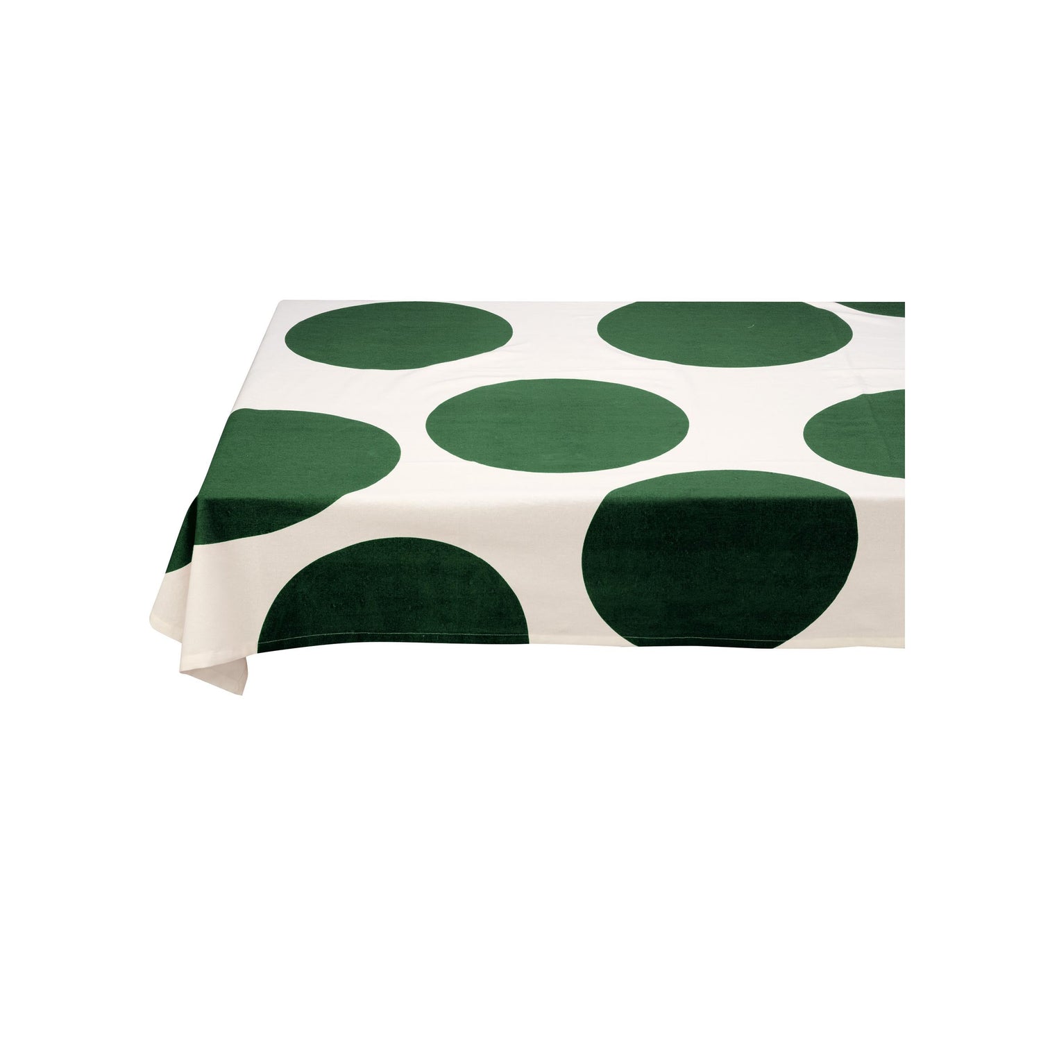 VT Wonen tafelkleed Dots in groen met stippenpatroon, gemaakt van 100% katoen.
