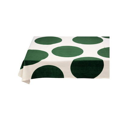 VT Wonen tafelkleed Dots in groen met stippenpatroon, gemaakt van 100% katoen.