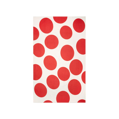 VT Wonen tafelkleed Dots in rood met stippenpatroon, gemaakt van 100% katoen.
