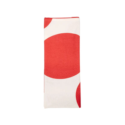 VT Wonen tafelkleed Dots in rood met stippenpatroon, gemaakt van 100% katoen.