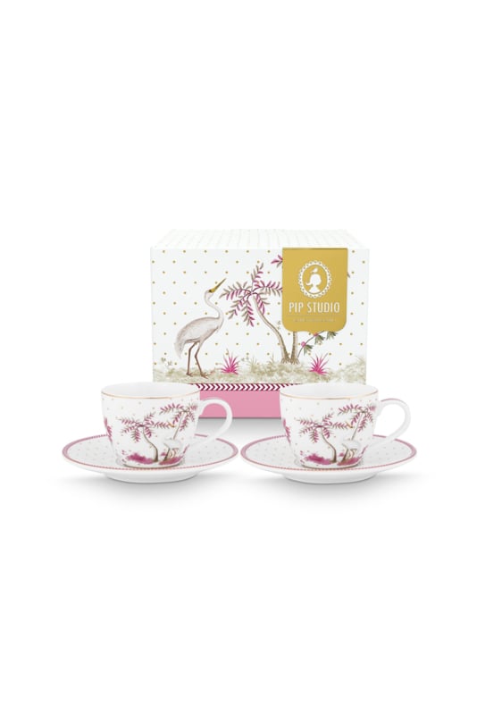 Pip Studio Jolie Pink Espresso Cup &amp;amp; Saucer Set of 2 - 120 ml