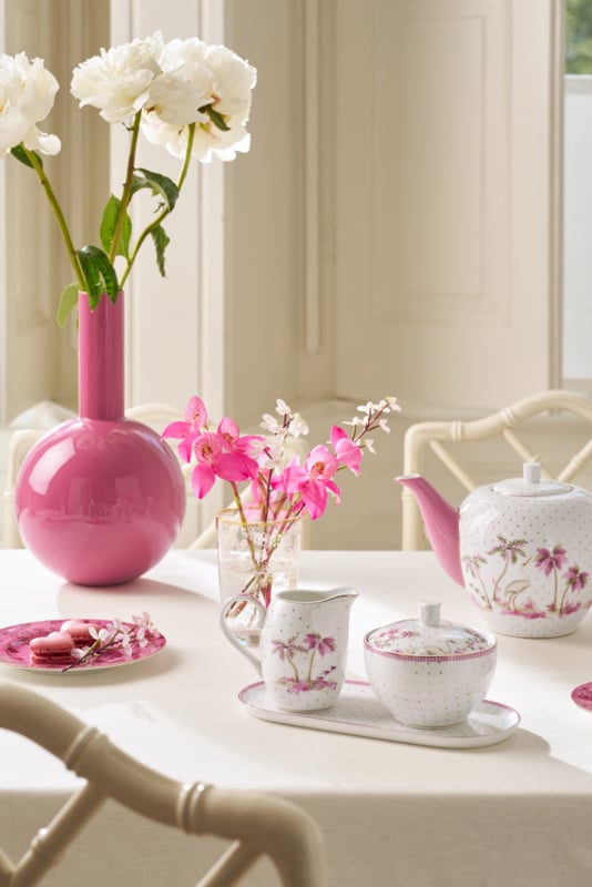 Pip Studio Jolie Pink Set van 3 - Suikerpot, Melkkannetje en Bordje