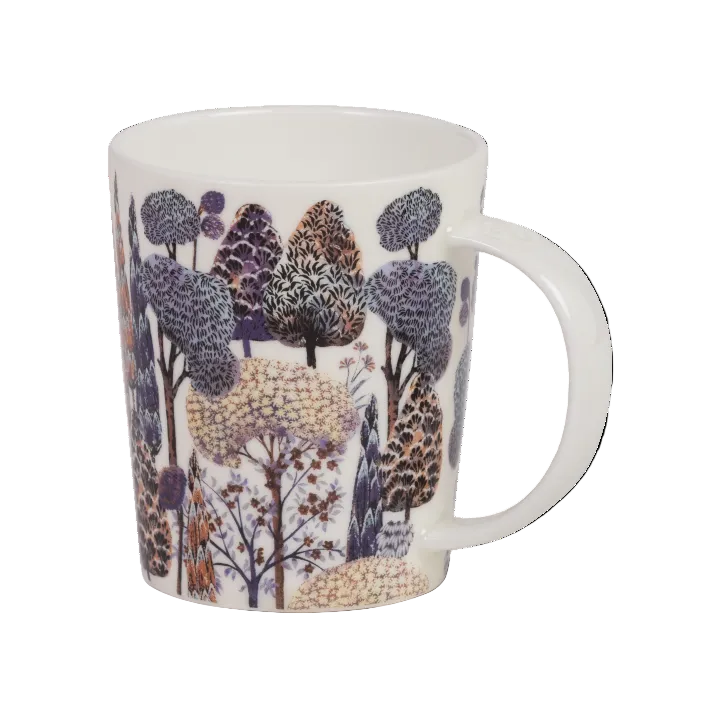 Eigenart Cupti Patagonia 300ml - Lichtgewicht porseleinen mok - wit en paars kleurige bomen en takken
