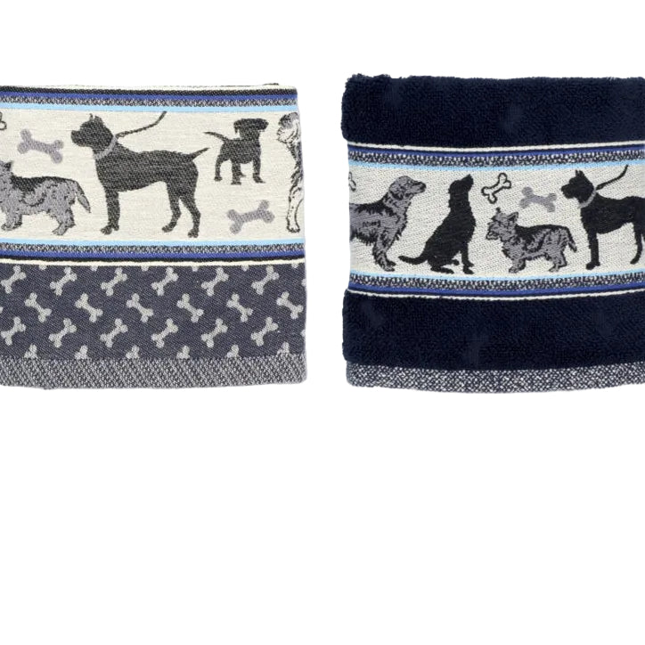Bunzlau Castle Handdoek en Theedoek Set Honden - Blauw