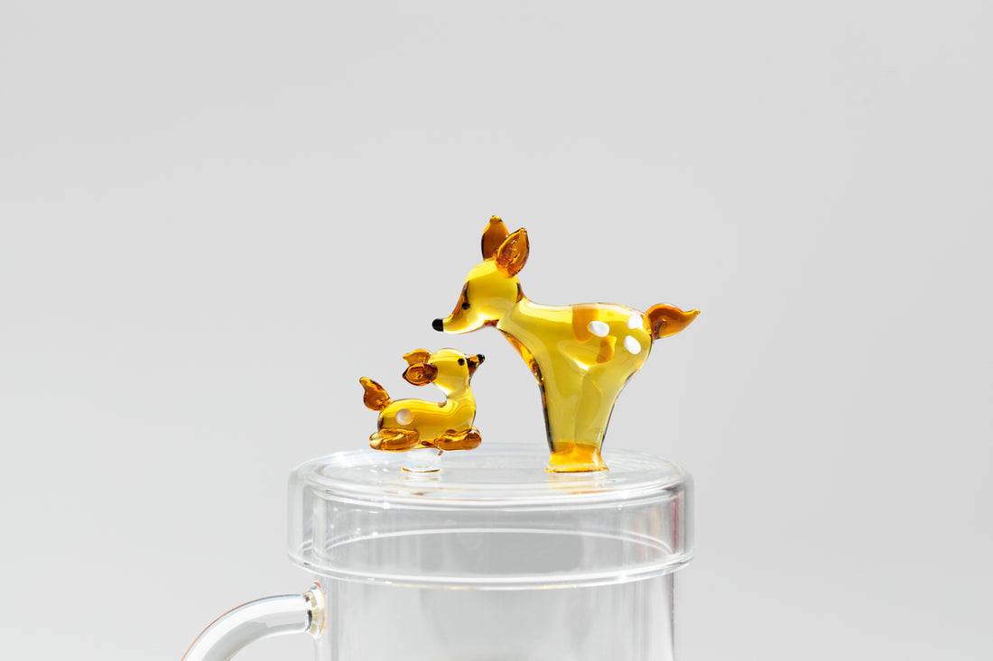 Glazen beker met Deksel Hert – Ichendorf Milano  - 350ml