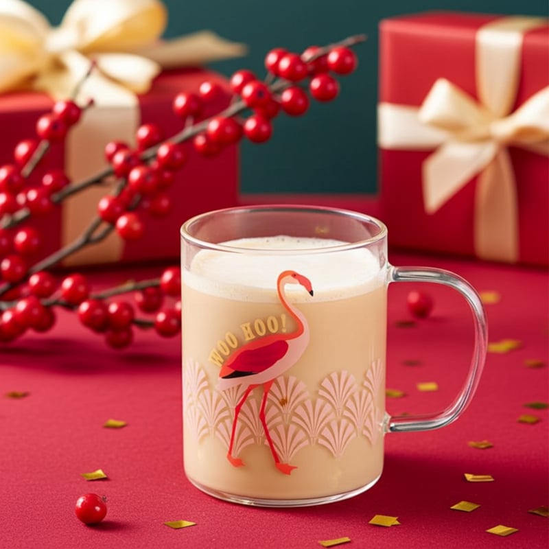 Yvonne Ellen London Mok Glas Flamingo - 400ml