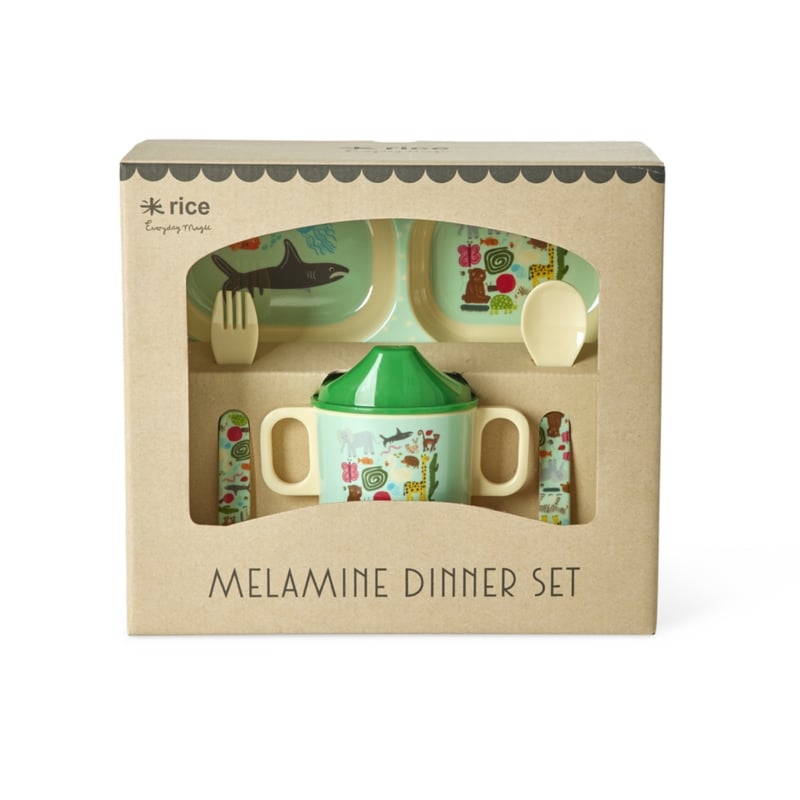 Rice by Rice Baby Wildlife Eetset - Groen