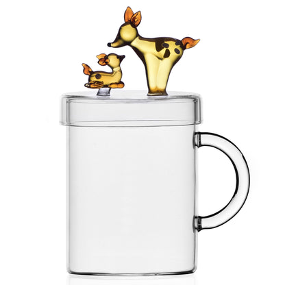 Glass cup with lid deer – Ichendorf Milano - 350ml
