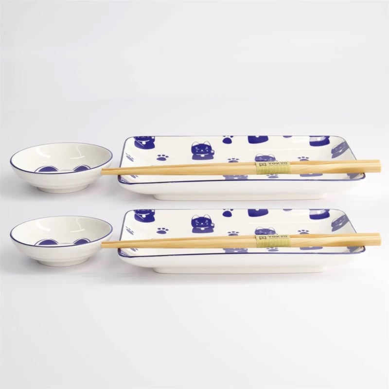 Tokyo Design Kawaii Sushiset Maneko blue - 2 personen