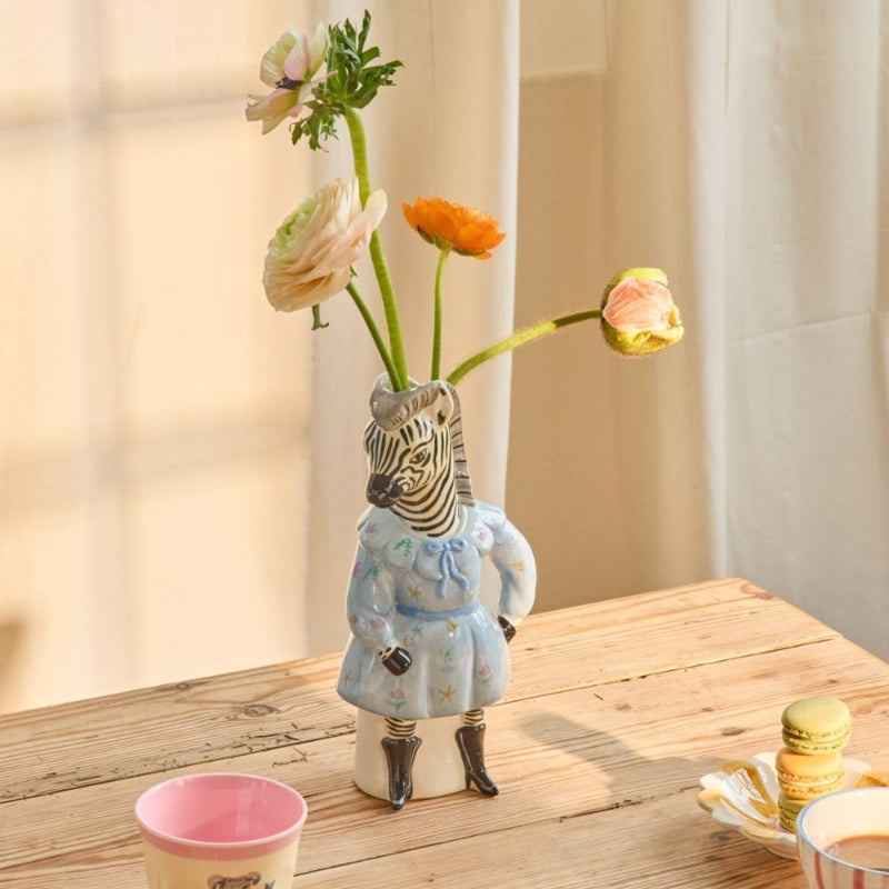 Rice by Rice x Nathalie Lété Vaas - Kan -  Zebra - 25 cm