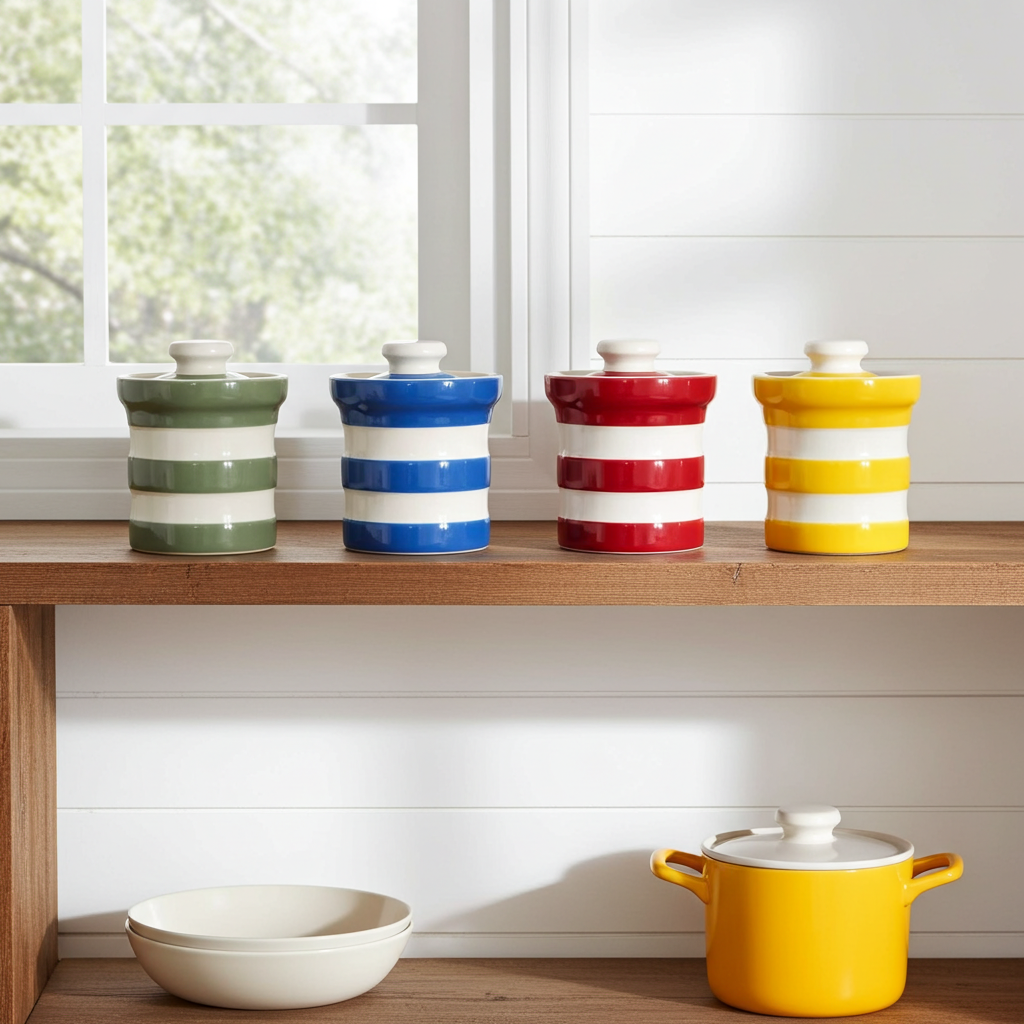 Cornishware Kruidenpotjes Set van 5 – Handbeschilderd