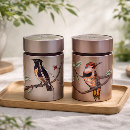 Set van 2 theeblikken met vogels – Eigenart Birds