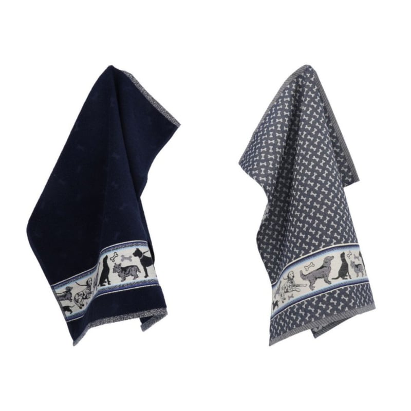 Bunzlau Castle Handdoek en Theedoek Set Honden - Blauw