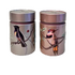 Theeblikken set van 2 150 gram inhoud per blik. Met binnendeksel. Illustratie van vogels. Eigenart Cases Birds
