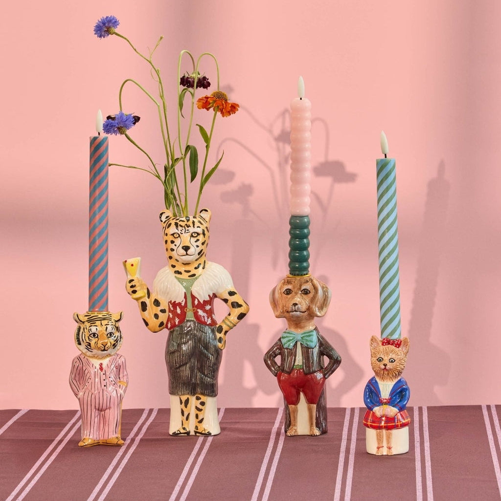 set van 2 kandelaars hond en kat Rice by Rice x Nathalie Lété
