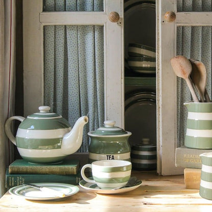 Collectie Groen Wit gestreept servies Cornishware Willow Green