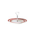 Ronde serveerschaal met zilverkleurig rvs handvat - keramiek - rode  strepen op wit - Cornishware Red