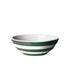 Groen wit gestreepte kom voor ontbijt of salade. Cornishware Adder Green diameter 17cm. Vaatwasserbestendig