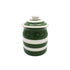 Cornishware Adder Green Voorraadpot - handbeschilderde donkergroene strepen - voor het bewaren van koffie, rijst of suiker - luchtdicht siliconen ring - losse deksel - aardewerk