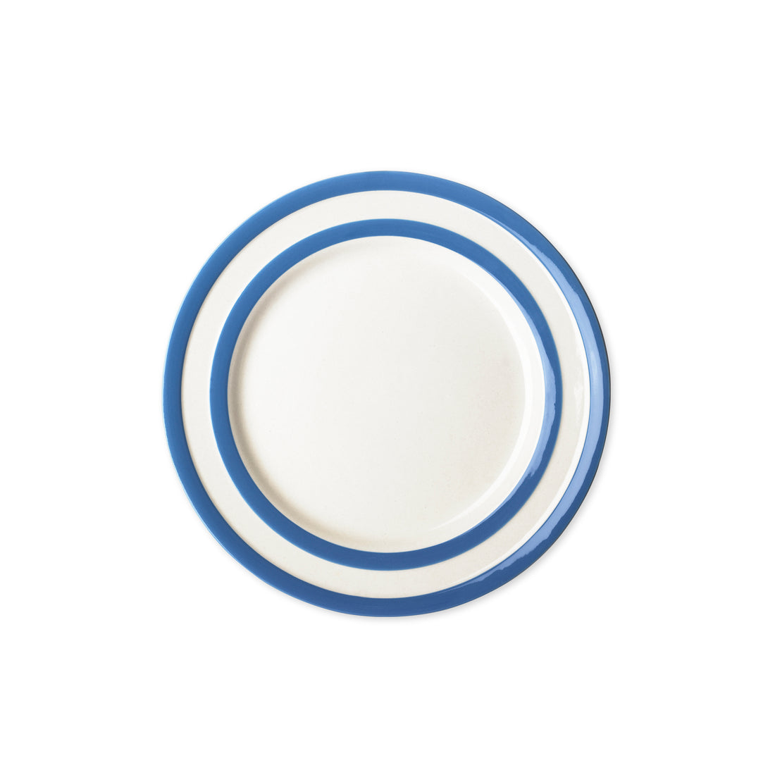 Cornishware Cornishblue ontbijtbord - diameter  22cm - blauw wit gestreept keramiek bord
