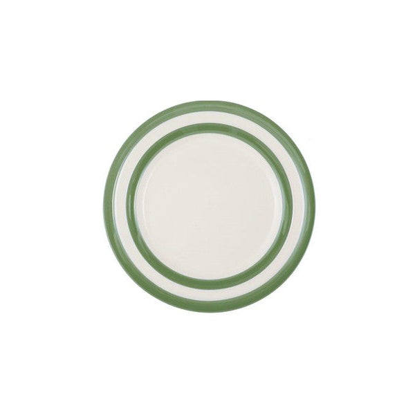 Cornishware Willow Green Gebaksbord - Diameter 17cm - handbeschilderde groene strepen (Wilgen groen) - Vaatwasserbestendig