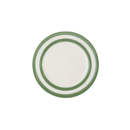 Cornishware Willow Green Gebaksbord - Diameter 17cm - handbeschilderde groene strepen (Wilgen groen) - Vaatwasserbestendig