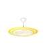 Ronde serveerschaal met zilverkleurig rvs handvat - keramiek - gele strepen op wit - Cornishware Yellow