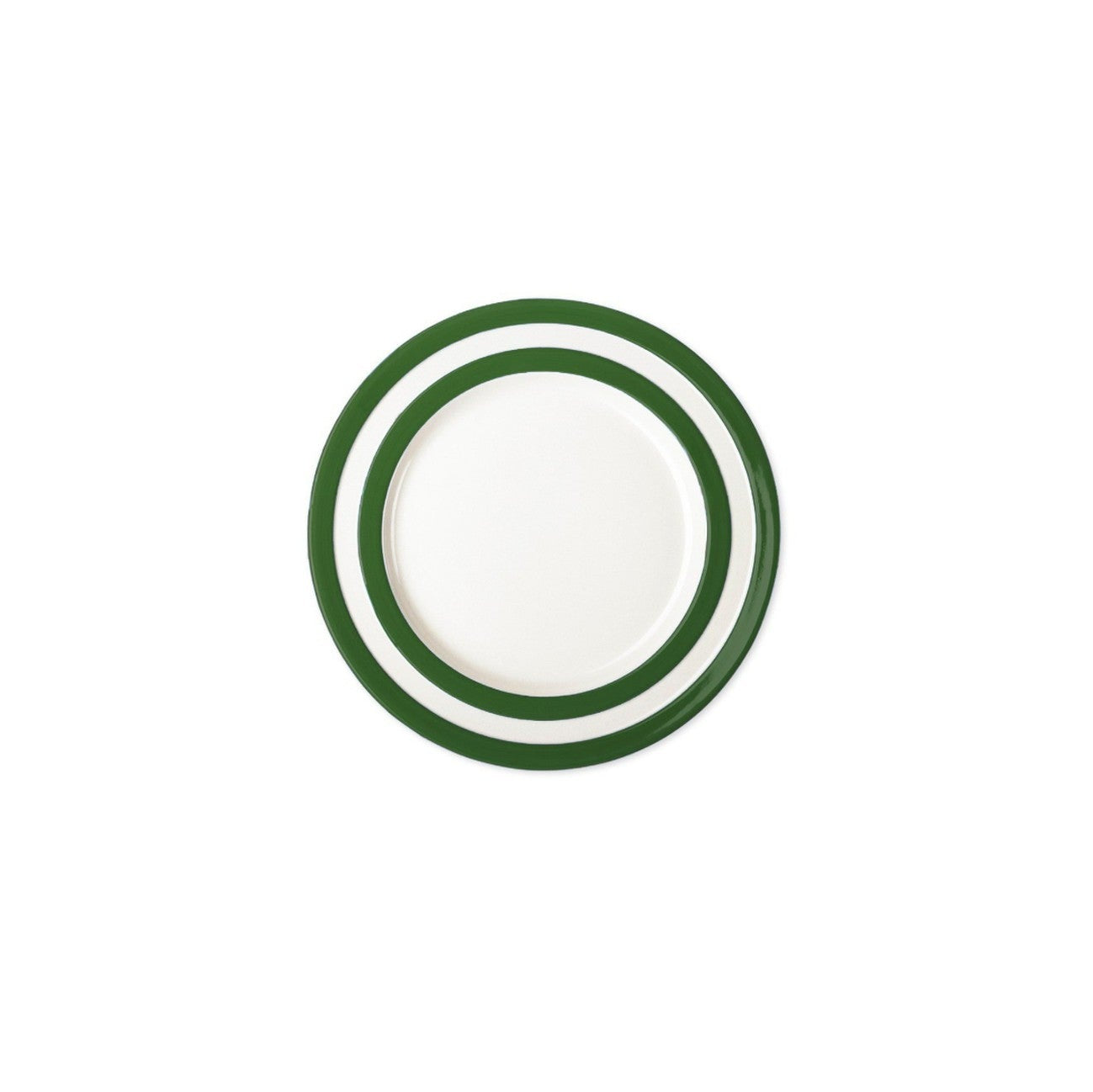 Cornishware Adder Green gebaksbord 17cm - handbeschilderde donkergroene strepen met wit - keramiek - vaatwasserbestendig