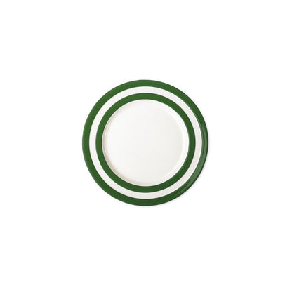 Cornishware Adder Green gebaksbord 17cm - handbeschilderde donkergroene strepen met wit - keramiek - vaatwasserbestendig