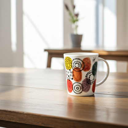 Mok porselein Eigenart Cupti Ballon. Inhoud 500ml. Lichtgewicht porselein. Vaatwasserbestendig.