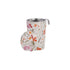 Eigenart Teaeve Mira dubbelwandige porseleinen theebeker met roze en oranje bloemen. met losse theefilter en deksel.