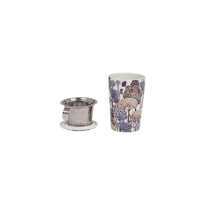 Theebeker dubbelwandig porselein Eigenart TeaEve Patagonia inhoud 350ml met losse filter en deksel