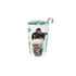 Eigenart teaeve Geisha blauw theebeker met losse theefilter en deksel. dubbelwandig porselein