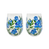 Set van 2 Livellara Milano waterglazen met blauwe Vergeet‑mij‑nietjes, handbeschilderd, 450 ml
