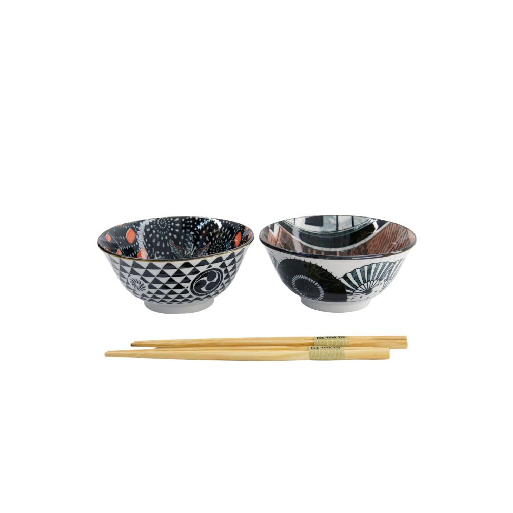 Asakusa Tayo Kommen Set Geisha – Set van 2 | Tokyo Design Studio zijkant
