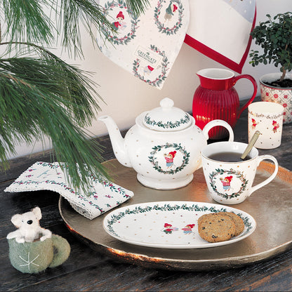 Kerst servies met muisjes Greengate Joanni - Theepot- mokken en serveerschaaltjd
