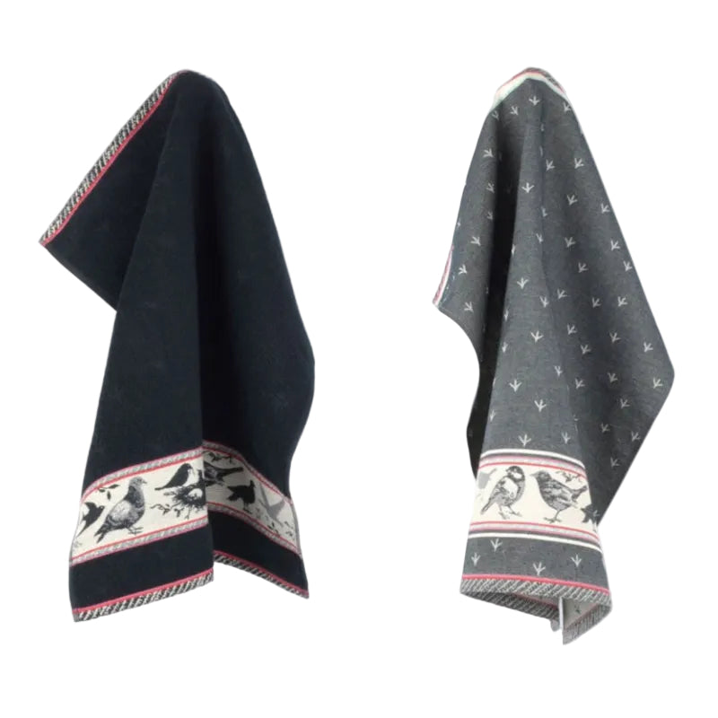 Bunzlau Castle Handdoek en Theedoek Set Vogel - Zwart