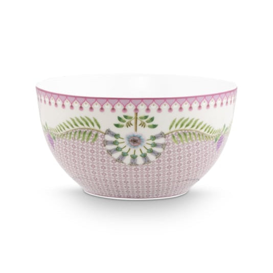 Pip studio Lily en Lotus lilac kom diameter 15cm, porselein, vaatwasserbestendig, lila met lotusbloem wit
