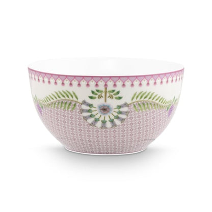 Pip studio Lily en Lotus lilac kom diameter 15cm, porselein, vaatwasserbestendig, lila met lotusbloem wit