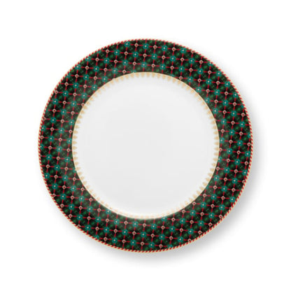 Ontbijtbord Clover Green Berry Blues van Pip Studio servies. Diameter 23cm. porselein, alleen handwas vanwege de gouden accenten.