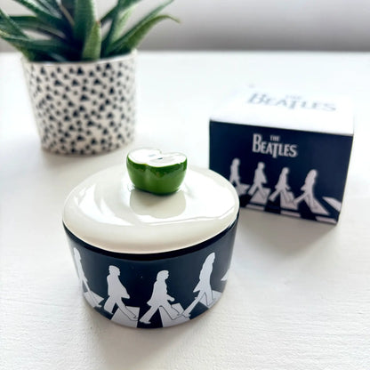 Cadeaudoos met voorraadpotje met 3D Groene appel The Beatles