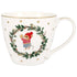 Greengate Joanni kerstbeker met illustratie van muisje in kerst met gouden sterren