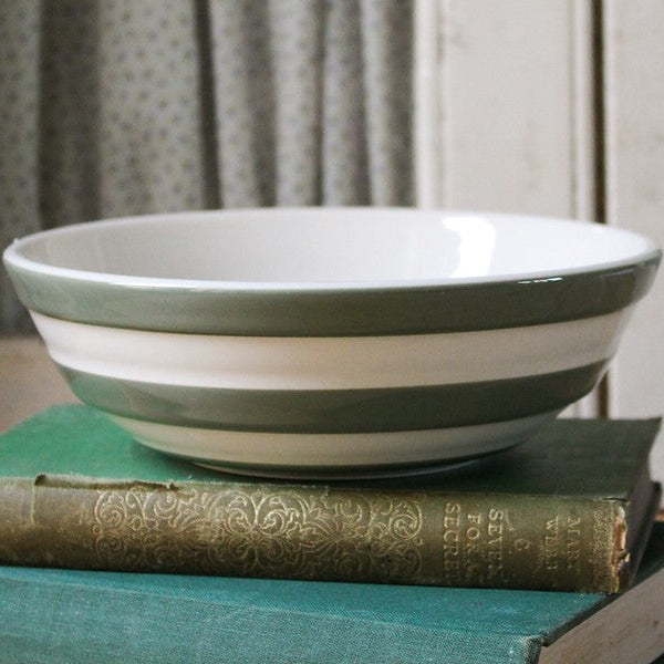 Cornishware Willow Green kom 17 cm ontbijtkom groen wit