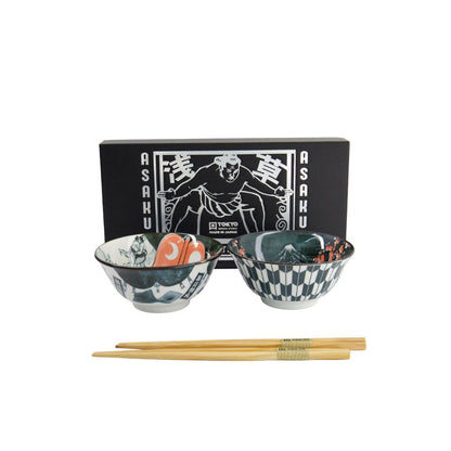 Asakusa Tayo Kommen Set Sumo – Set van 2 | Tokyo Design Studio - Sumo worstelaar  met cadeaudoos