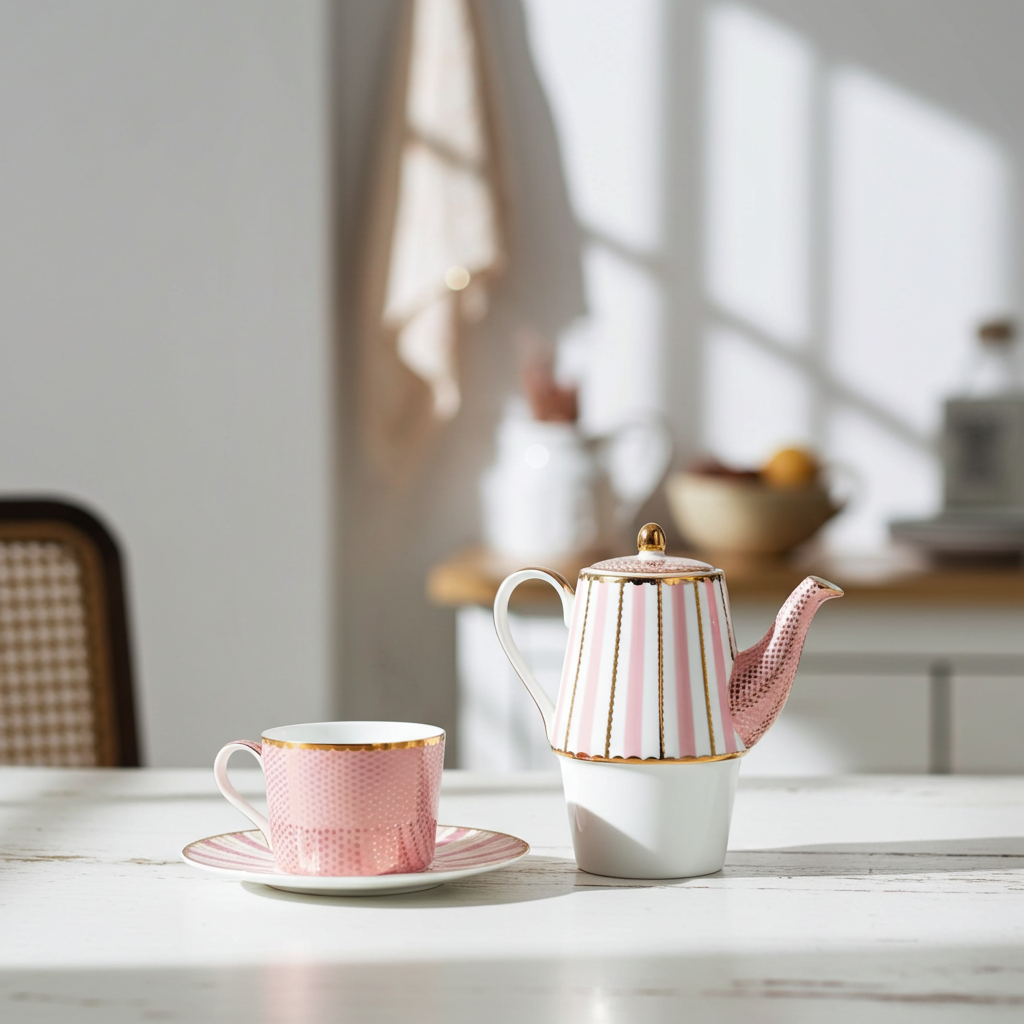 Tea for one set Pink Maxwell and Williams Regency