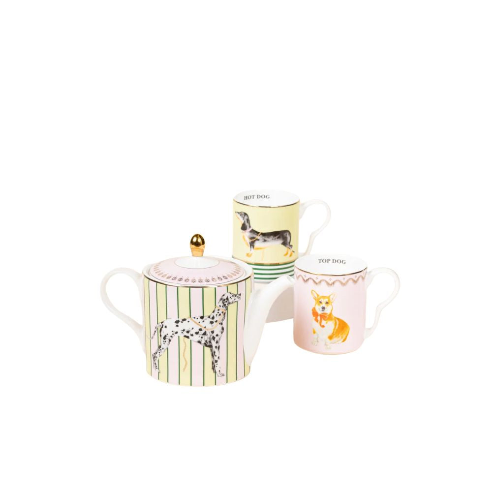 Yvonne Ellen London Theeset Doggie of Honden, theepot 500ml en 2 mokjes 250ml