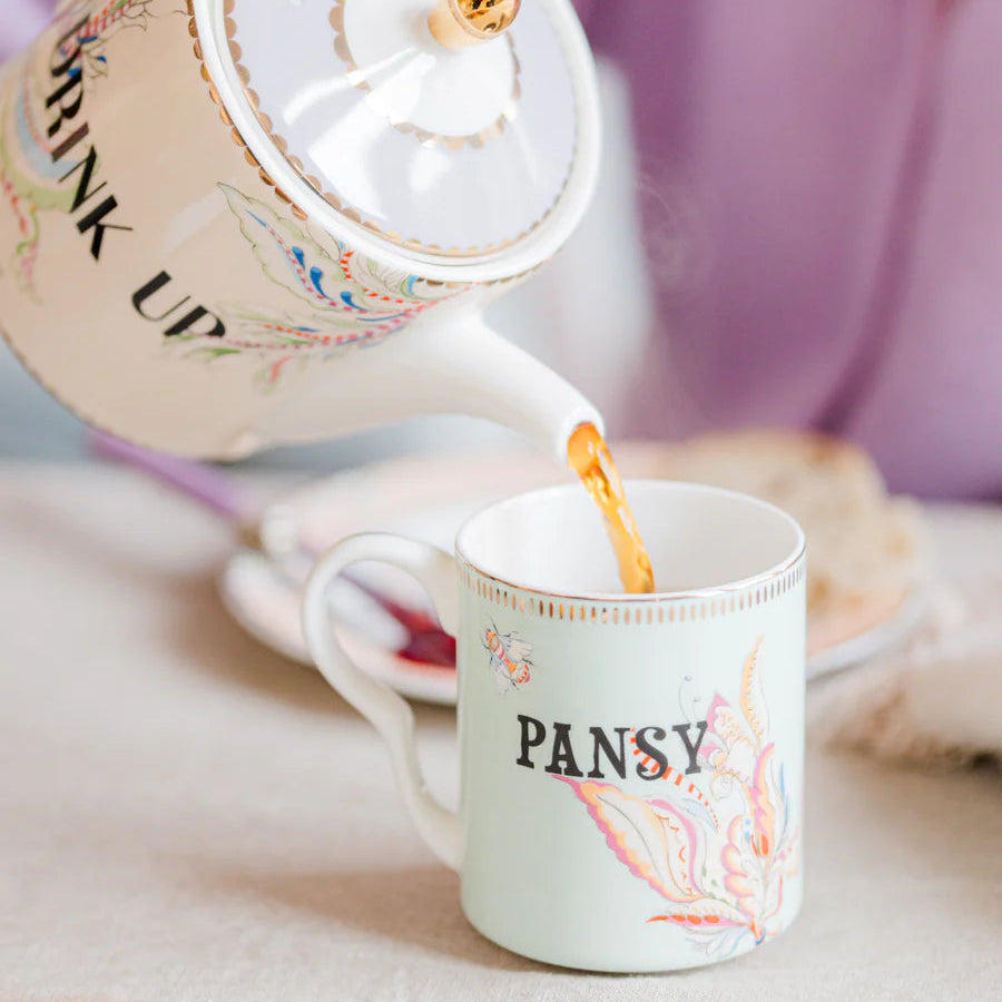 Yvonne Ellen London Floral Theepot met 2 Mokken