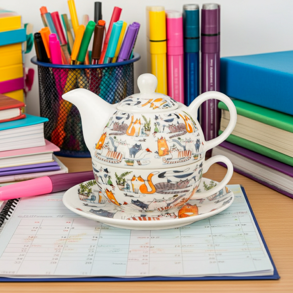 Duo Gifts Tea for One set Lazy Cats - 350ml