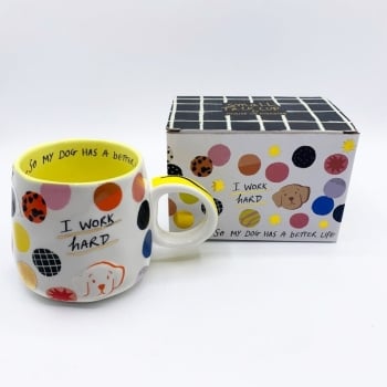 House of Disaster "I Work Hard Dog" - Mug - 300ml - Gift box